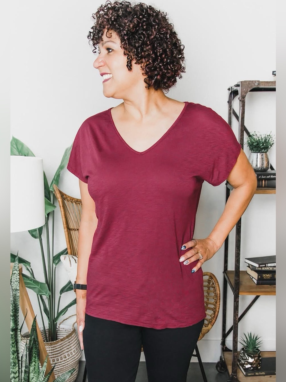 The Essential Tee (NWT)🍒Burgundy Melange, Size Small *fits extremely oversized